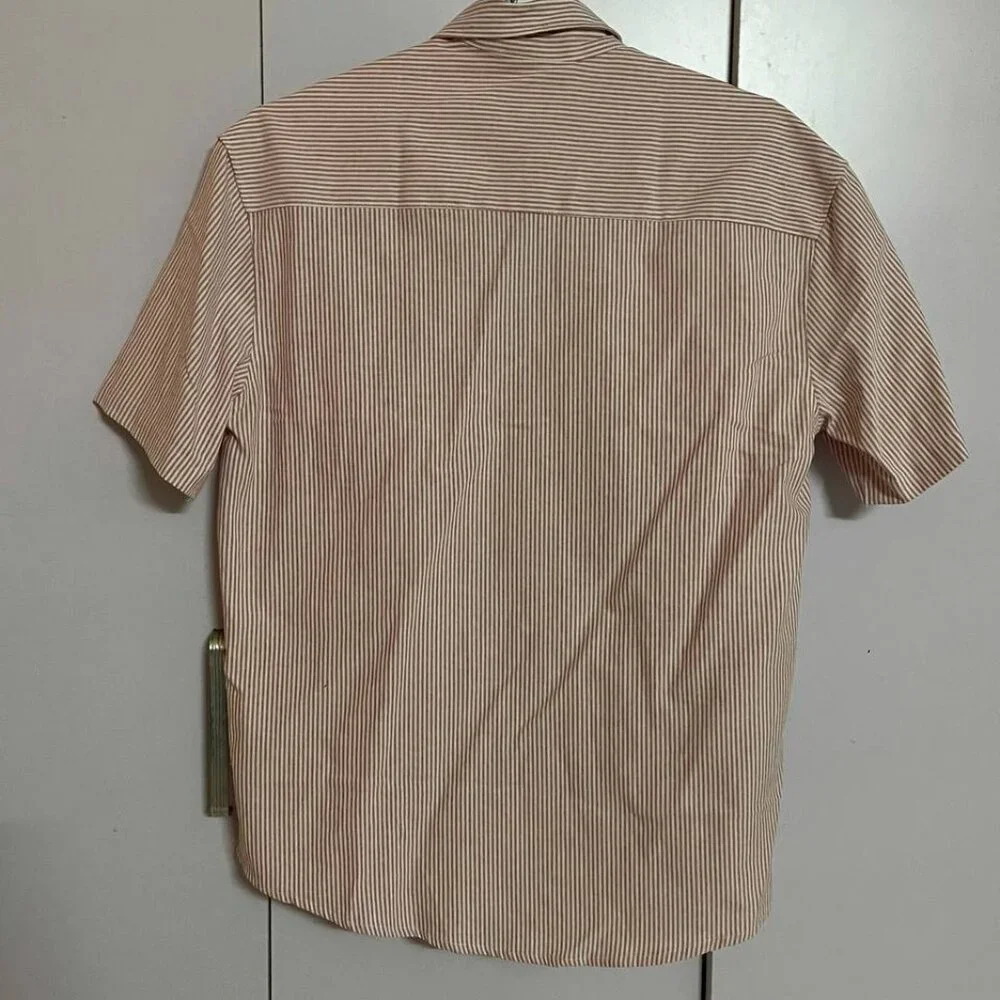 Light Pink Striped Casual Button-down Shirt - Picture 2 of 5